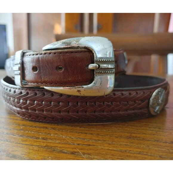 ONYX by BRIGHTON Golf Concho Belt Woven Details GolfSwing Size 34 Fits 31-34READ - Picture 1 of 11